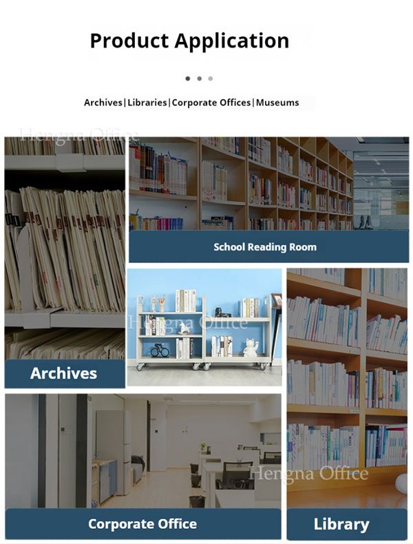 Steel book trolley used in school reading room and corporate archive