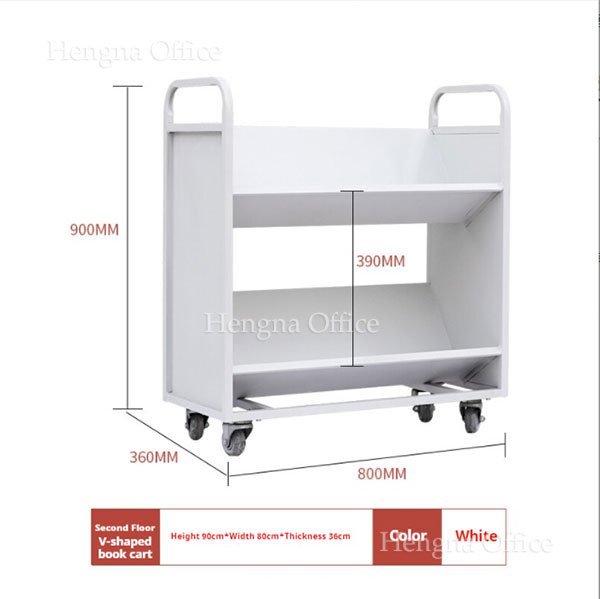 2-Tier Mobile Shelving Access Cart | Anti-Slip Step Stool Trolley for Warehouse & Library Use