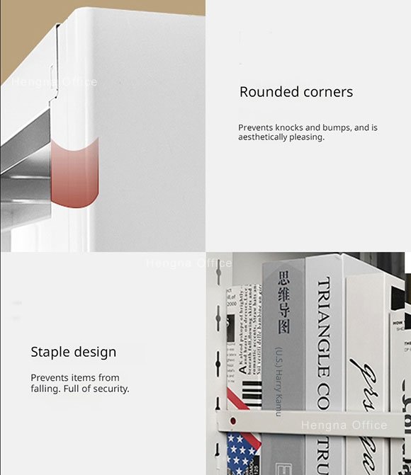 Hybrid construction: solid wood veneer frame with high-strength cold-rolled metal shelves