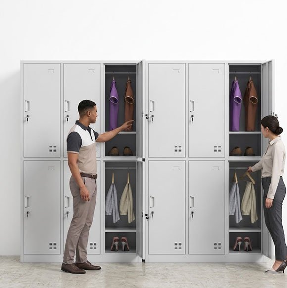 Steel Gym Lockers in Fitness Center Locker Room