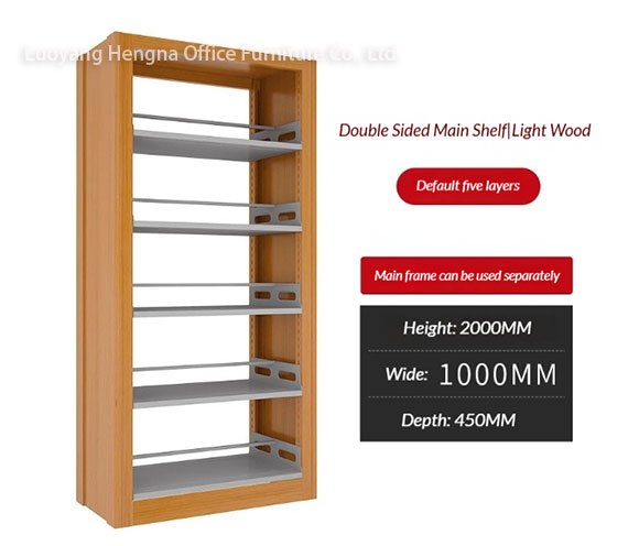 Classroom Furniture Light Wood Steel Bookcase KD Pack Knock Down Easy Assembly School Rack Wholesale