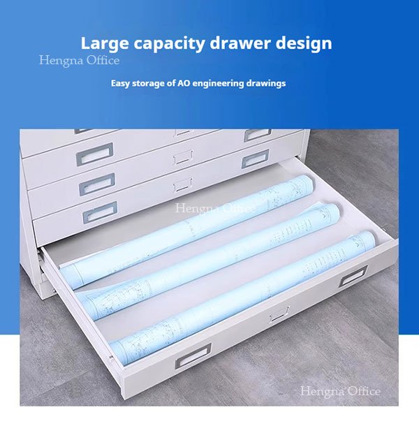 How to Store Large Format Drawings Properly: A Complete Guide to Flat File Cabinet Setup Architect organizing blueprints in a flat file cabinet with label holders