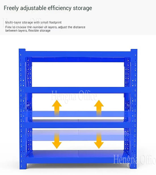 Heavy-Duty Steel Storage Racks for Archive Rooms — Adjustable 4-Level, Hold Up to 200kg/Shelf Heavy-duty steel storage rack with 4 adjustable levels, 200kg per shelf for archive room storage